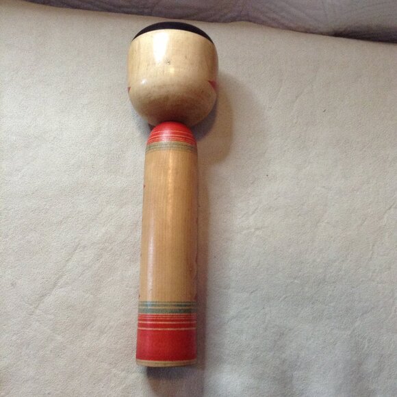 VTG Japanese Kokeshi Doll; "Male Warrior"; Dento, signed, wood turned; Collect - Picture 2 of 5